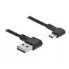 USB laidas DeLOCK EASY-USB 2.0, A tipo (vyriškas) į Micro-B (vyriškas, reversinis), 0,5 m, juodas
