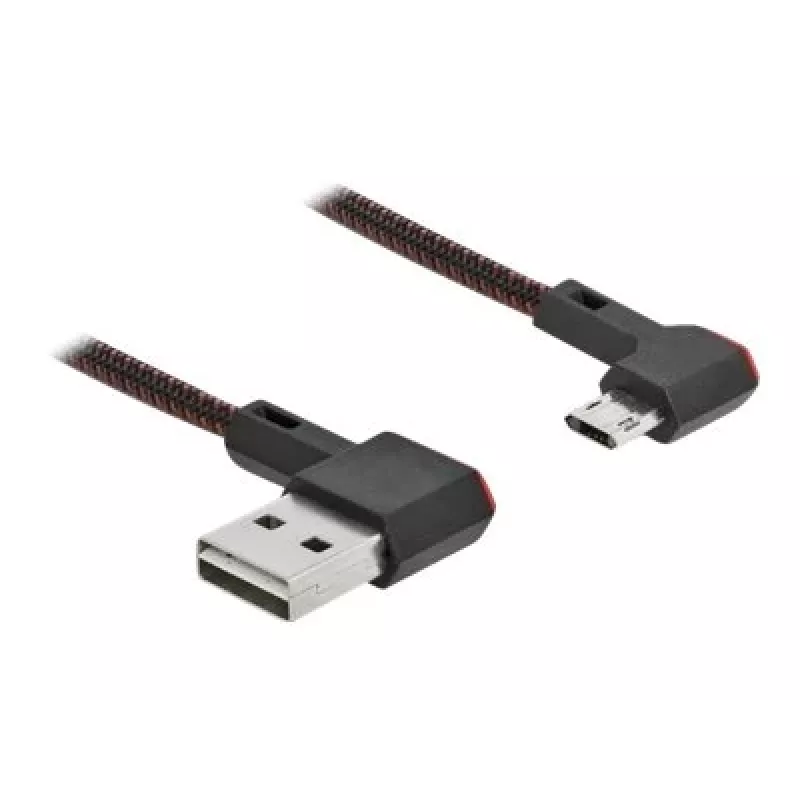 USB laidas DeLOCK EASY-USB 2.0, A tipo (vyriškas) į Micro-B (vyriškas, reversinis), 0,5 m, juodas