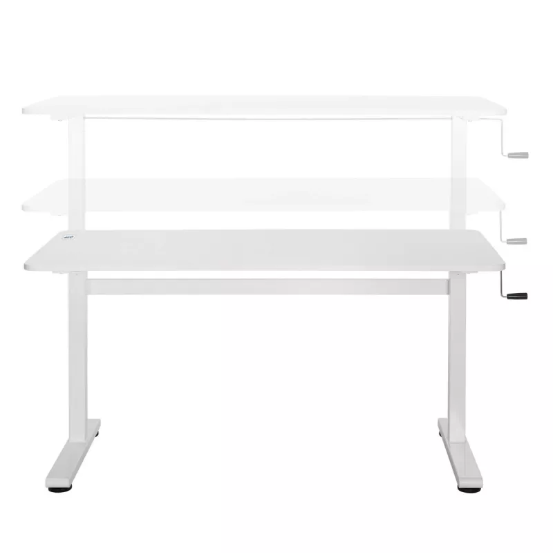 Stalas su rankiniu aukščio reguliavimu Ergo Office, maks. 40 kg, maks. aukštis 117 cm, su stalviršiu darbui stovint ir sėdint, ER-401 W