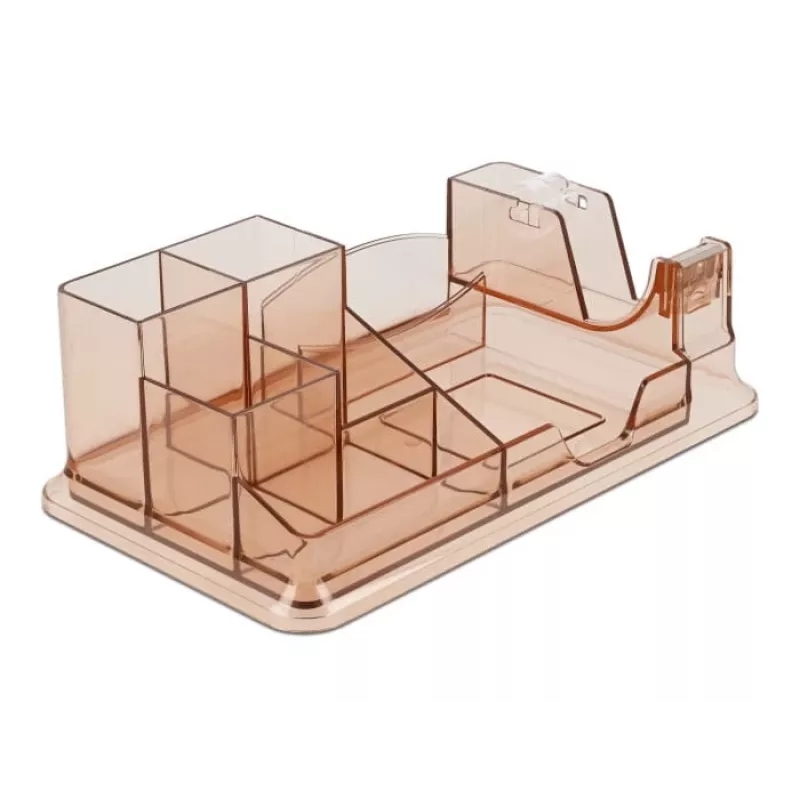 Stalo organizatorius DeLOCK 18341 skaidrus rudas plastikas 145x250x85 mm