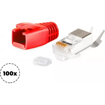 RJ-45 kištukas ShiverPeaks 72067-100R raudonas (100 vnt.)