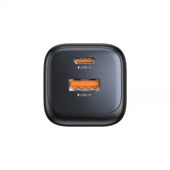 Sieninis įkroviklis Unitek P1128ABK01-EU — 2 prievadų GaN USB‑C ir USB‑A, 20 W, juodas