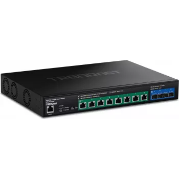 TRENDnet TPE-7124SBF - v1.0R - Tinklo jungiklis - Smart - 8 x 10 Gigabit Ethernet + 4 x 10 Gigabit SFP+ - montuojamas į stelažą - PoE++ (720 W)