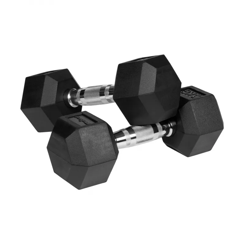 Guminiai ketaus hanteliai HEX 2x6 kg REBEL ACTIVE