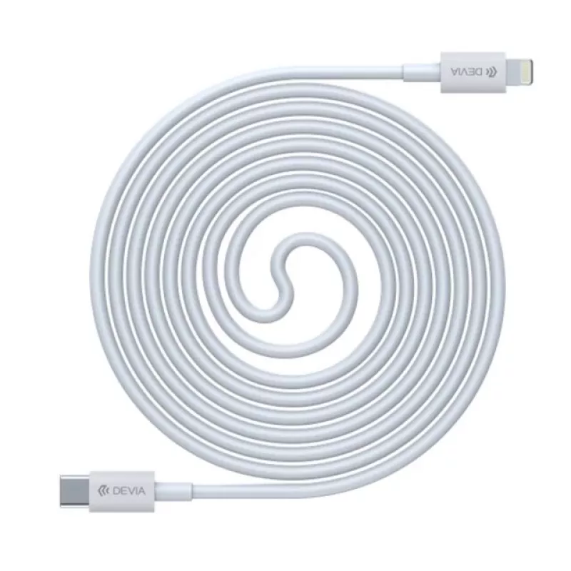 USB-C į Lightning laidas Devia Smart Series PD 18W — baltas, MFi sertifikuotas