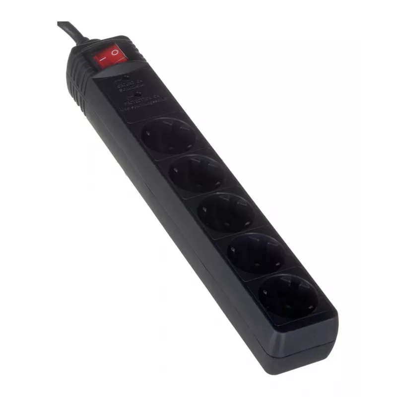 EnerGenie SPG5-C-15 apsauginis filtras nuo viršįtampių, juodas, 5 kištukiniai lizdai, 250 V, 4,5 m