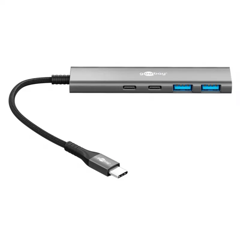 Goobay Slim 4 prievadų USB-Hub USB-C į USB-A 5 Gbit/s USB 3.2 (76563)