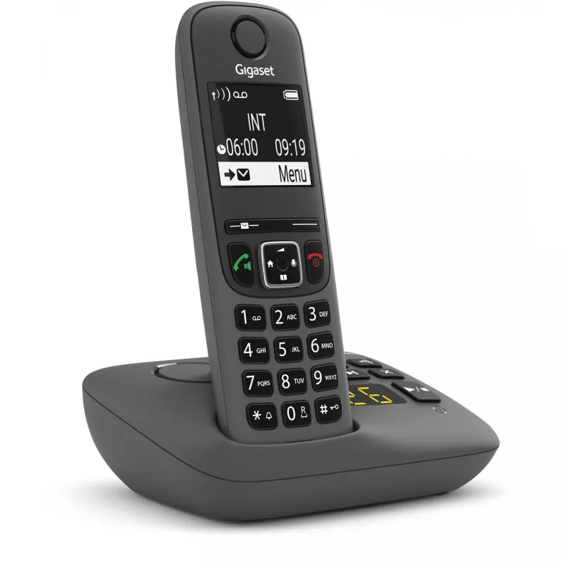 Analoginis/DECT belaidis telefonas Gigaset AE690A su skambučio ID, antracito spalvos