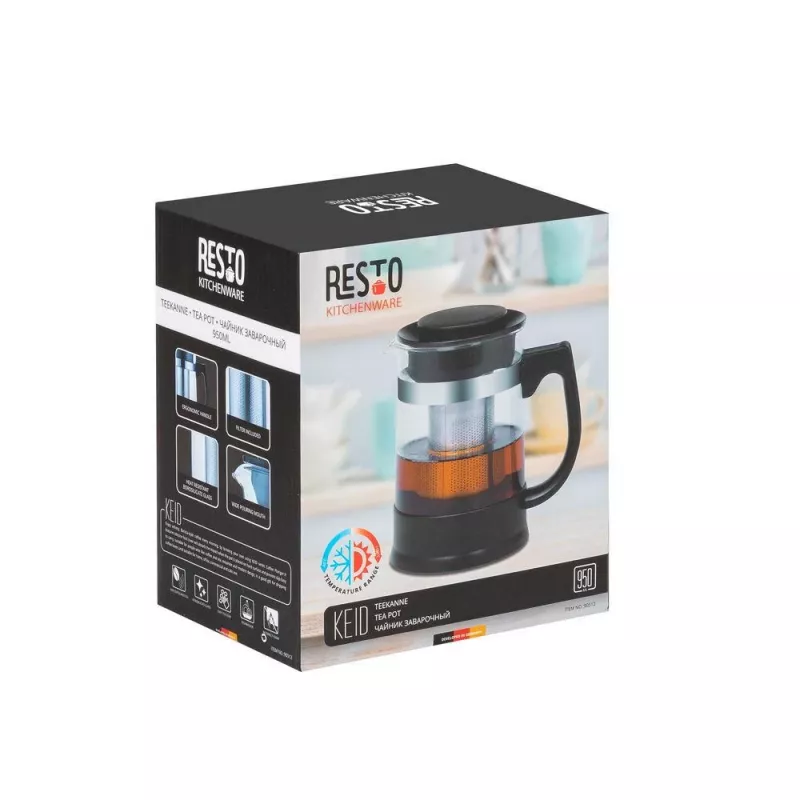 Resto Kitchenware 90512 arbatinukas Vienvietis 950 ml Juodas, Skaidrus