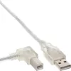 Microconnect USBAB5ANGLED-L USB kabelis USB 2.0 5 m USB A USB B Baltas