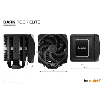 be quiet! Dark Rock Elite oro aušintuvas 13,5 cm juodas 1 vnt.
