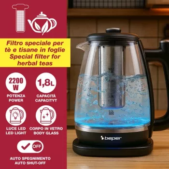 Beper P101BOL200 – elektrinis virdulys su stikline kolba