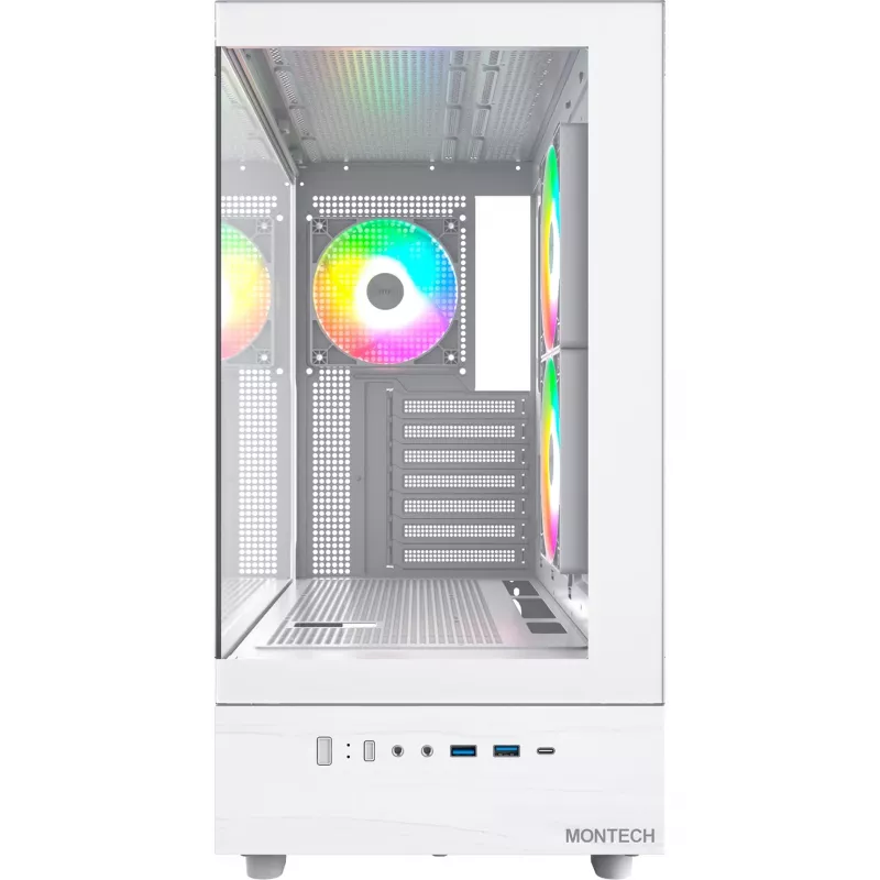 Montech XR Midi-Tower korpusas su grūdintu stiklu - balta