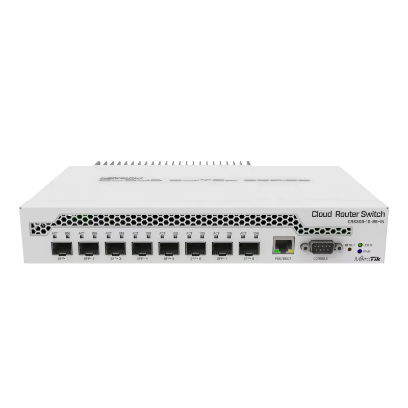 Valdomas jungiklis MikroTik CRS309-1G-8S+ Gigabit Ethernet (10/100/1000) Power over Ethernet (PoE) Baltas