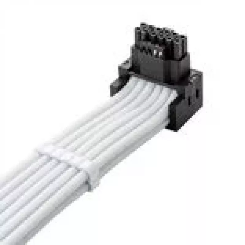 CableMod C-Series Pro jungiamasis kabelis - Variantas A, 90°, 16 kontaktų į 2x8 kontaktų PCIe, baltas