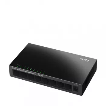 Valdomas jungiklis Cudy GS108E 8 prievadų Gigabit Ethernet, 8x 10/100/1000 Mbps, metalinis korpusas, 16 Gbps perjungimas, IGMP ir DHCP snooping