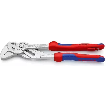 Knipex 86 05 250 T presavimo replės – chromuotas metalas, plastikinės rankenos, mėlyna/raudona, 58 mm, 25 cm
