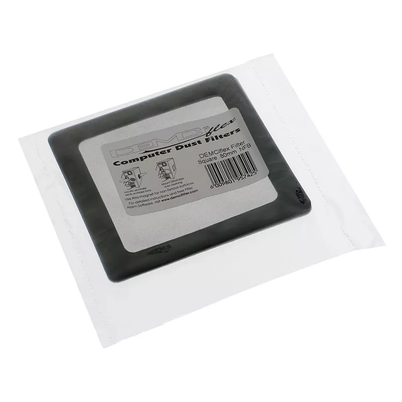 Dulkių filtras DEMCiflex DF0002 80 mm ventiliatoriui, juodas, 105,3 × 105,3 mm