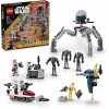 LEGO Star Wars Clone Trooper & Battle Droid Battle Pack – žaislų rinkinys su greičio dviračiu, 4 minifigūrėlėmis ir 5 figūrėlėmis, dovana berniukams