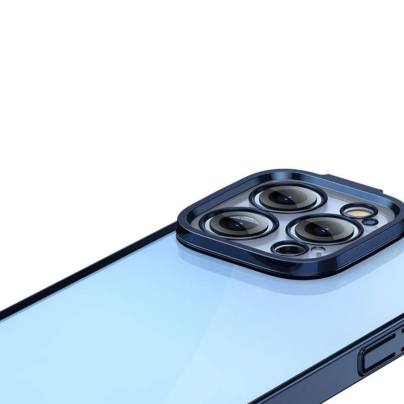 Apsauginis dėklas Baseus iPhone 14 Pro – permatomas su blizgučiais mėlynas