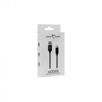 Laidas USB – USB-C White Shark Adder 2 m – įkrovimo ir duomenų perdavimo laidas, baltas