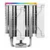 Oro aušintuvas DeepCool AK620 Digital SE White – du 120 mm ventiliatoriai, 6 šilumos vamzdeliai, PWM, LGA 1700, įmontuotas ekranas