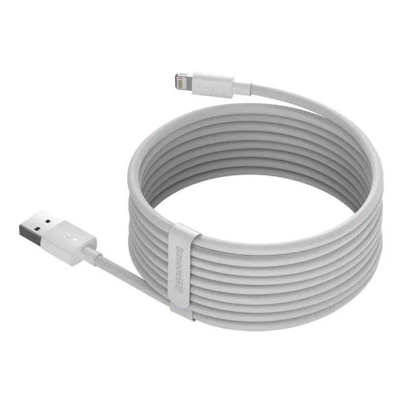 Baseus TZCALZJ-02 mobiliojo telefono kabelis Baltas 1,5 m USB A Lightning