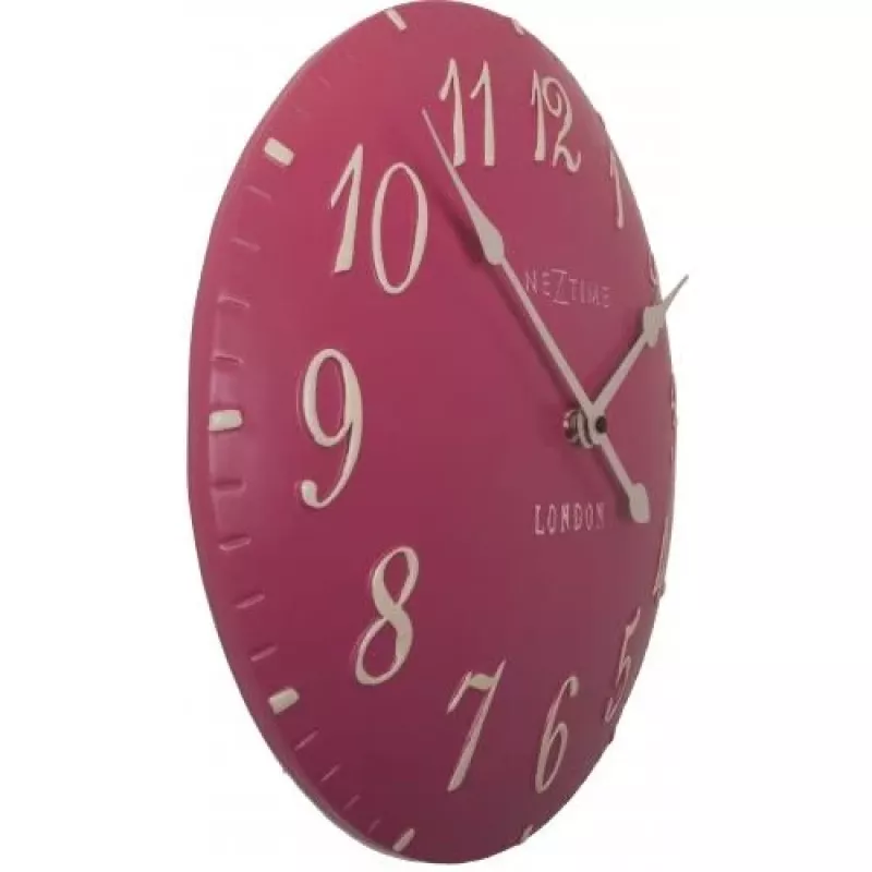 NeXtime laikrodis 3084rz London Arabic, Ø34.5 cm, sieninis, rožinė/balta