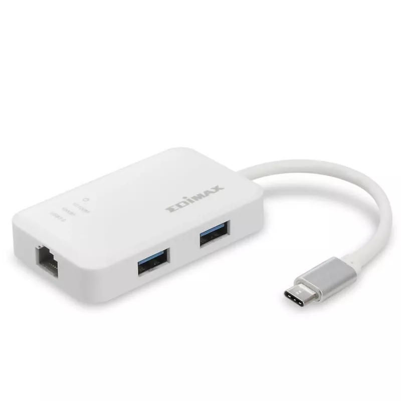 Edimax EU-4308 nešiojamojo kompiuterio dokas / prievadų replikatorius USB 3.2 Gen 1 (3.1 Gen 1) Type-C Baltas