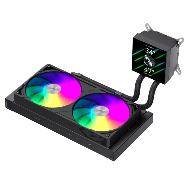 Gamemax GLACIER 240 LCD BK skystinis aušintuvas procesoriui Intel, AMD