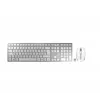 CHERRY DW 9100 SLIM belaidė klaviatūra su pele, RF Wireless + Bluetooth, AZERTY prancūziškas, sidabrinė
