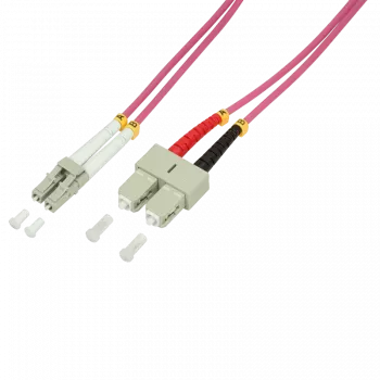 Logilink šviesolaidinis adapterio kabelis LC OM4 į SC, 2 m, 50/125 µm, halogenų neturintis, FP4LS02