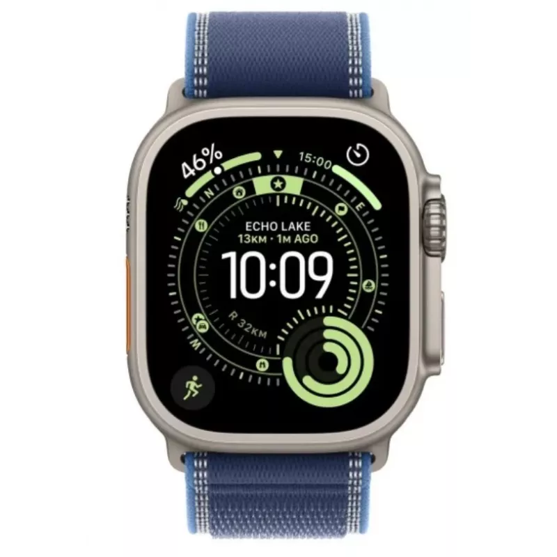 Išmanusis laikrodis Apple Watch Ultra 3 GPS + Cellular 49mm Natural Titanium dėklas Mėlyna/Ryškiai mėlyna Trail Loop S/M
