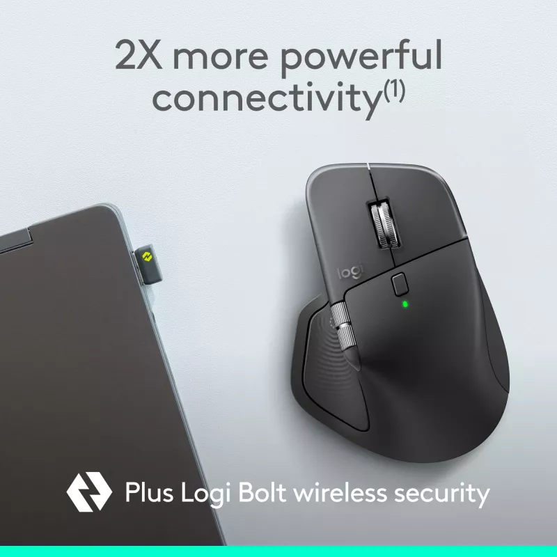 Logitech MX Master 4 for Business pelė – belaidė + Bluetooth, 8000 DPI, grafito spalva