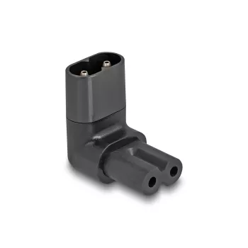 DeLOCK tinklo adapteris IEC 60320 C8 į C7 kištukinis lizdas 2,5 A 90° juodas