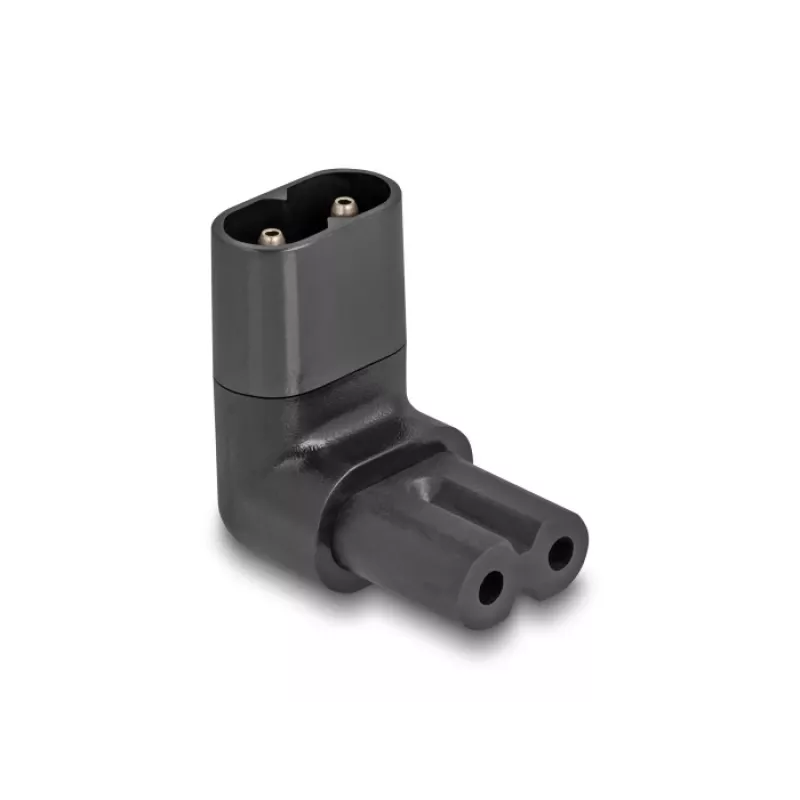 DeLOCK tinklo adapteris IEC 60320 C8 į C7 kištukinis lizdas 2,5 A 90° juodas