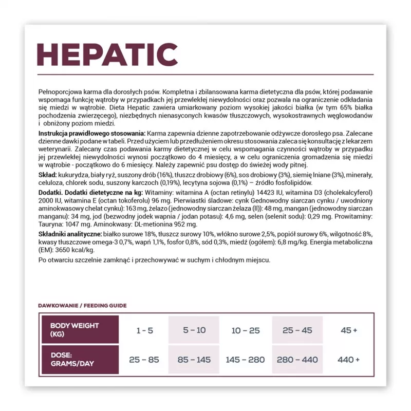 VETEXPERT Veterinary Diet Hepatic Dog sausas ėdalas šunims, 2 kg