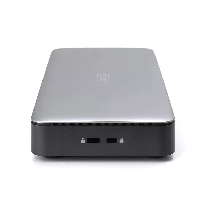 Digitus DA-70918 USB-C dokstacija, 13 prievadų, 3x HDMI, 2x DP, 4x USB-A, 1x USB-C, RJ-45 1GbE, SD, garso lizdas, 150 W