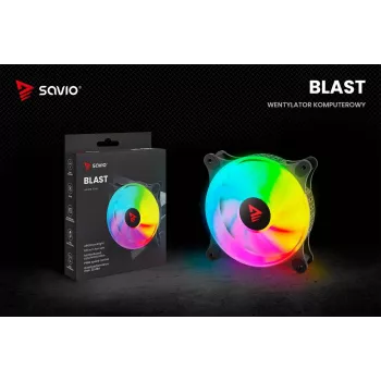 SAVIO Blast 120mm ARGB PWM korpuso ventiliatorius – juodas