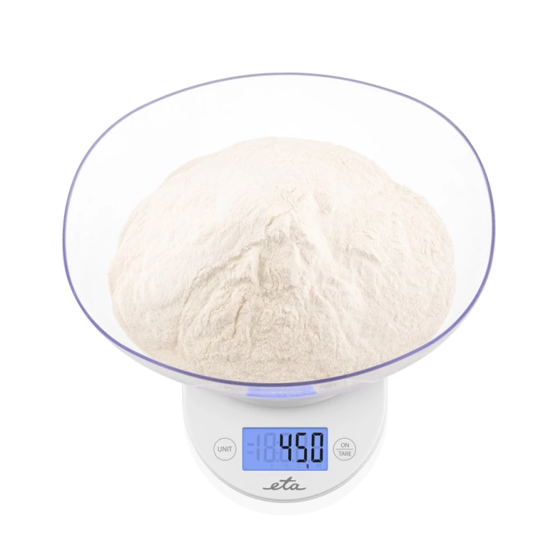Virtuvinės svarstyklės su dubeniu ETA 577090000 Mari, 1 g padala, LCD, balta