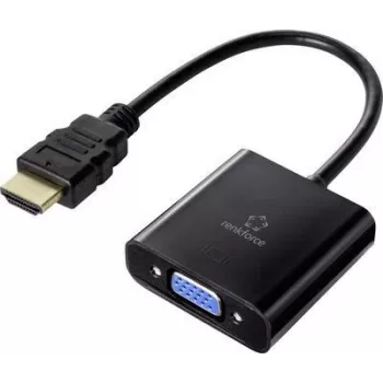 Renkforce RF-4531578 Laido adapteris HDMI VGA - 3,5 mm Juodas (RF-4531578)