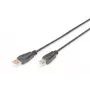 Digitus ASSMANN USB laidas - USB A (4 kontaktų, vyriškas) - USB B (4 kontaktų, vyriškas) - 50 cm (USB 2.0) - Juodas (AK-300105-005-S)
