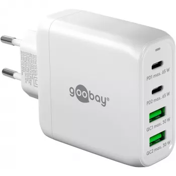Goobay 64818 Greitasis įkroviklis mobiliesiems įrenginiams, ausinėms, nešiojamam kompiuteriui, išmaniajam telefonui, balta spalva, AC, vidaus naudojimui (64818)