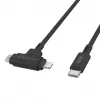 HYPER HyperJuice USB kabelis USB 2.0 1,5 m USB-C / USB-C ir Lightning juodas
