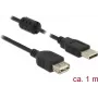 USB ilginimo kabelis DeLOCK 84883 USB 2.0 1 m Juodas