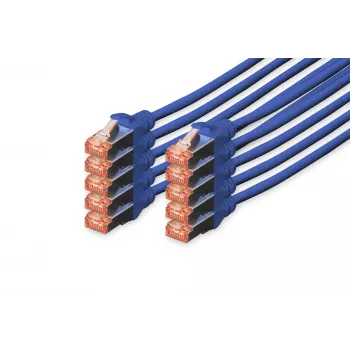 Tinklo kabelis Digitus CAT 6 S/FTP RJ-45 0,25 m mėlynas