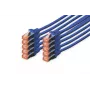 DIGITUS CAT6 S/FTP tinklo kabelis, 0,25 m, mėlynas, 10 vnt. rinkinys
