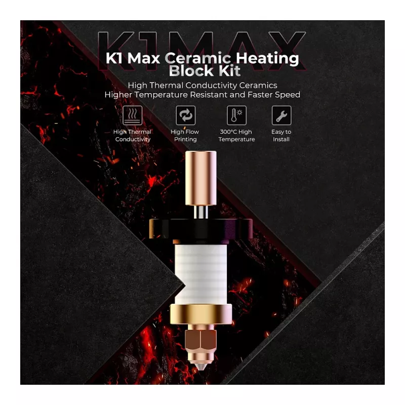 Kaitinimo blokas Creality 3D 4001030123 K1 K1Max juodas varinis raudonas
