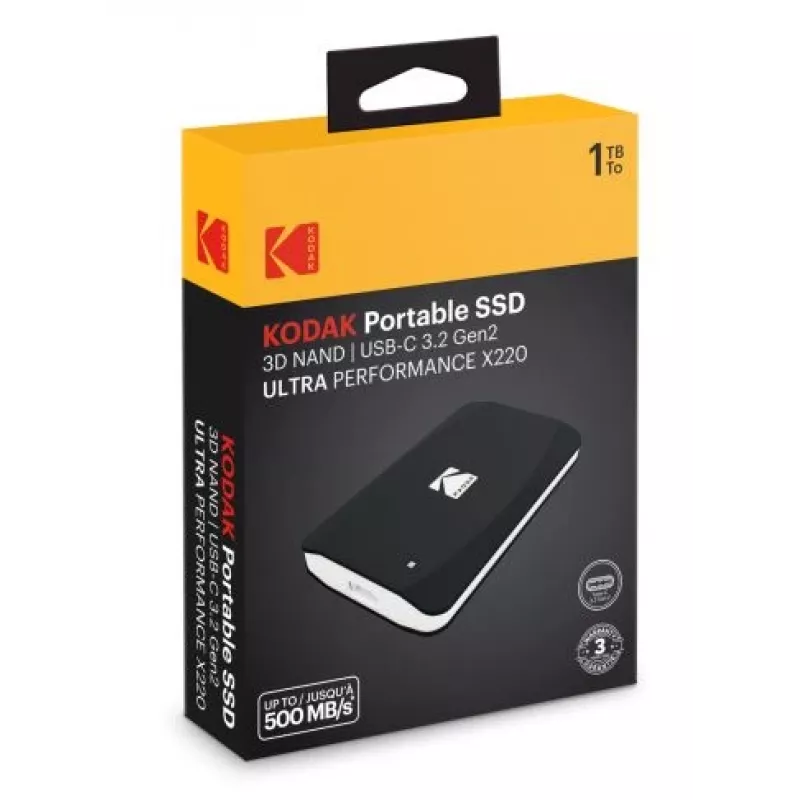 Kodak X220 1TB nešiojamas SSD diskas, 2.5 colio, USB-C 3.2 Gen 2