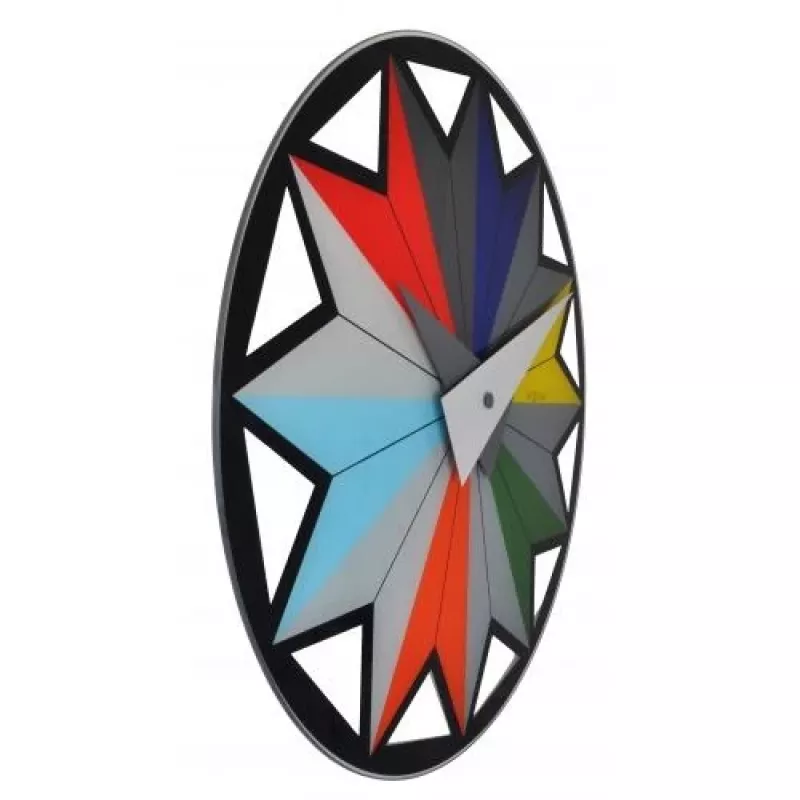 NeXtime laikrodis 8163 Circus, 43 cm skersmens, sieninis, juodas / įvairiaspalvis